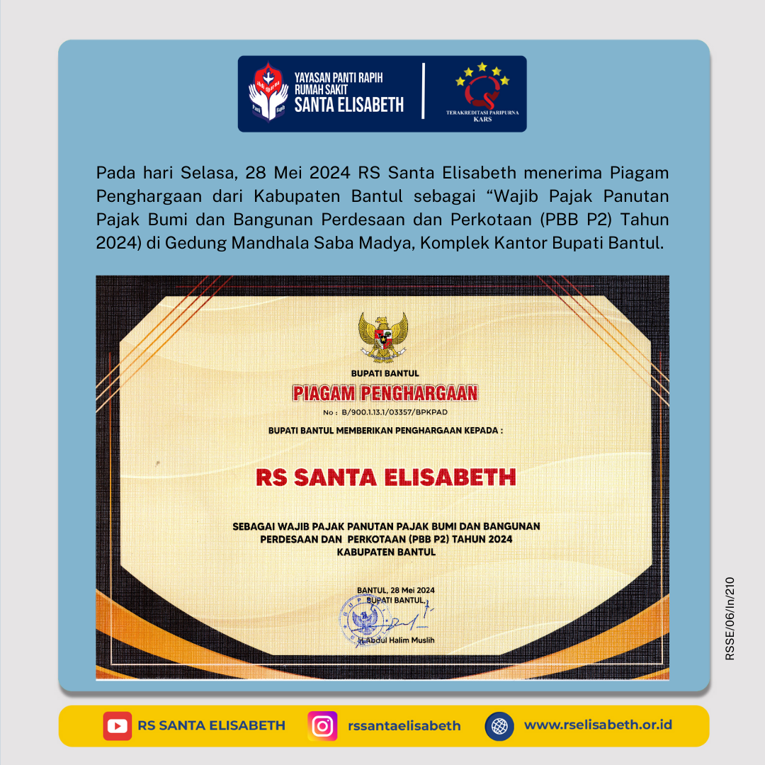 Piagam Penghargaan Sebagai Wajib Pajak Panutan Pajak Bumi dan Bangunan Perdesaan dan Perkotaan (PBB P2) Tahun 2024 Kabupaten Bantul